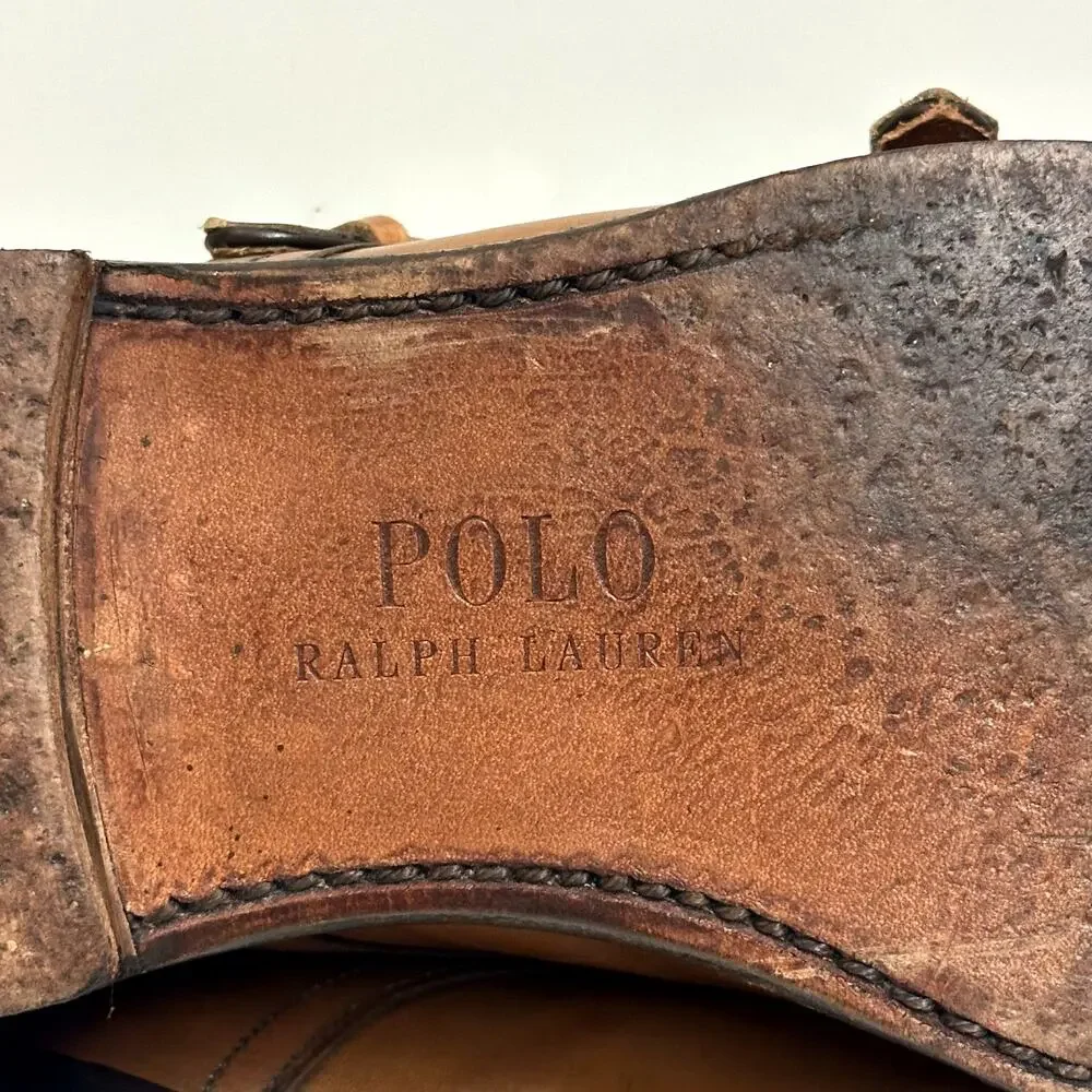 VGUC Allen Edmonds x Polo Ralph Lauren Double Monk Strap Brown Made in USA 10 D